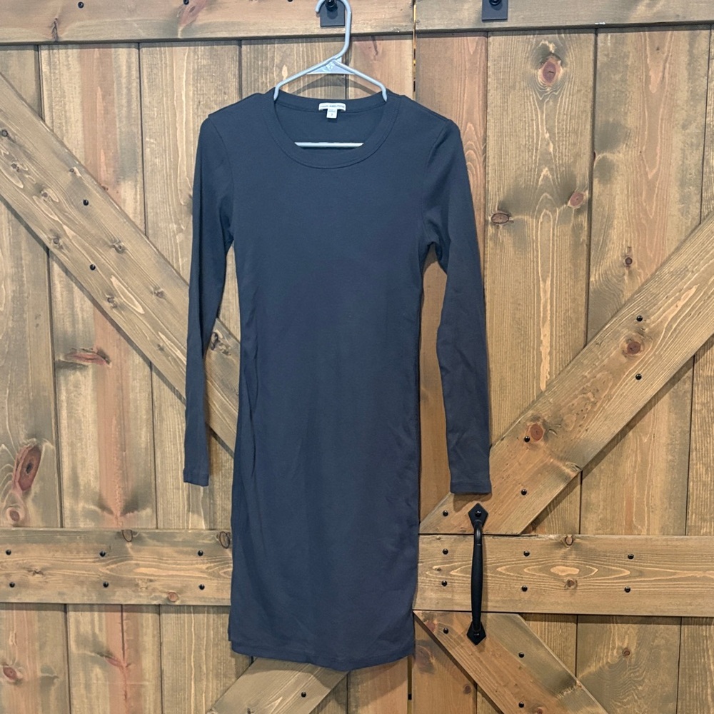 James Perse Charcoal Long Sleeve Dress